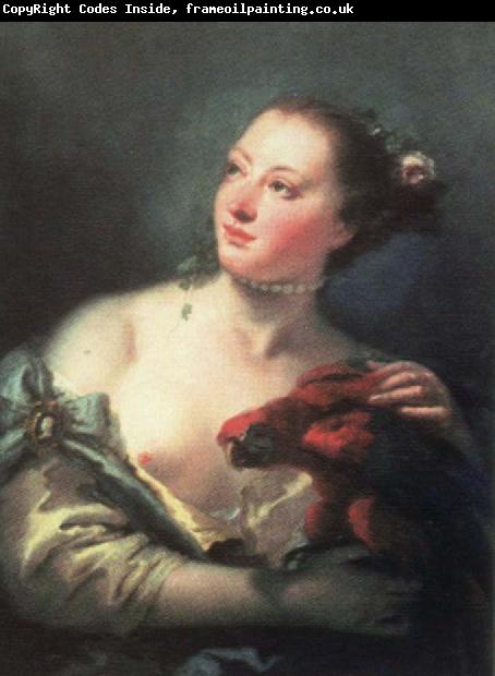 Giovanni Battista Tiepolo young woman with macaw